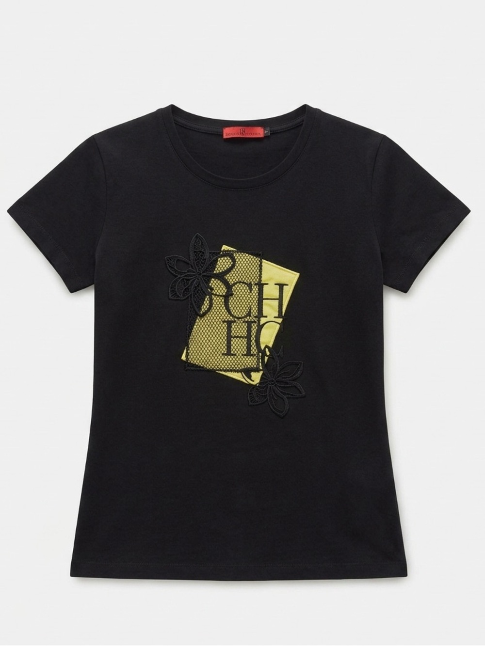 CH Carolina Herrera Embroidered & Appliqué Graphic Logo T-Shirt